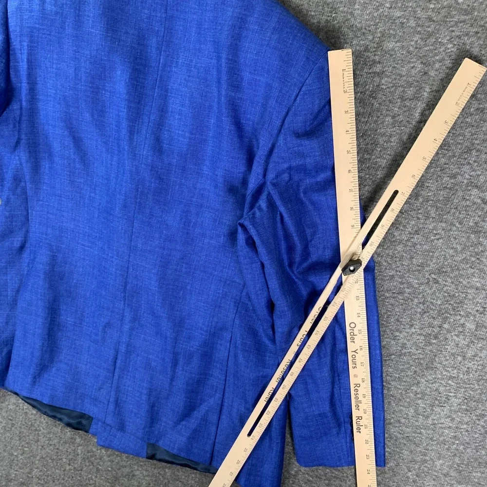 Loro Piana Suit Men 46R Blue Summertime Linen Silk 34x28 Double Breasted 2 Piece - Picture 9 of 16